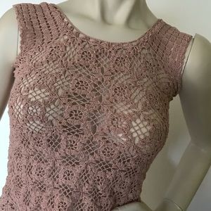 Vintage nude shade hand crocheted Fall top